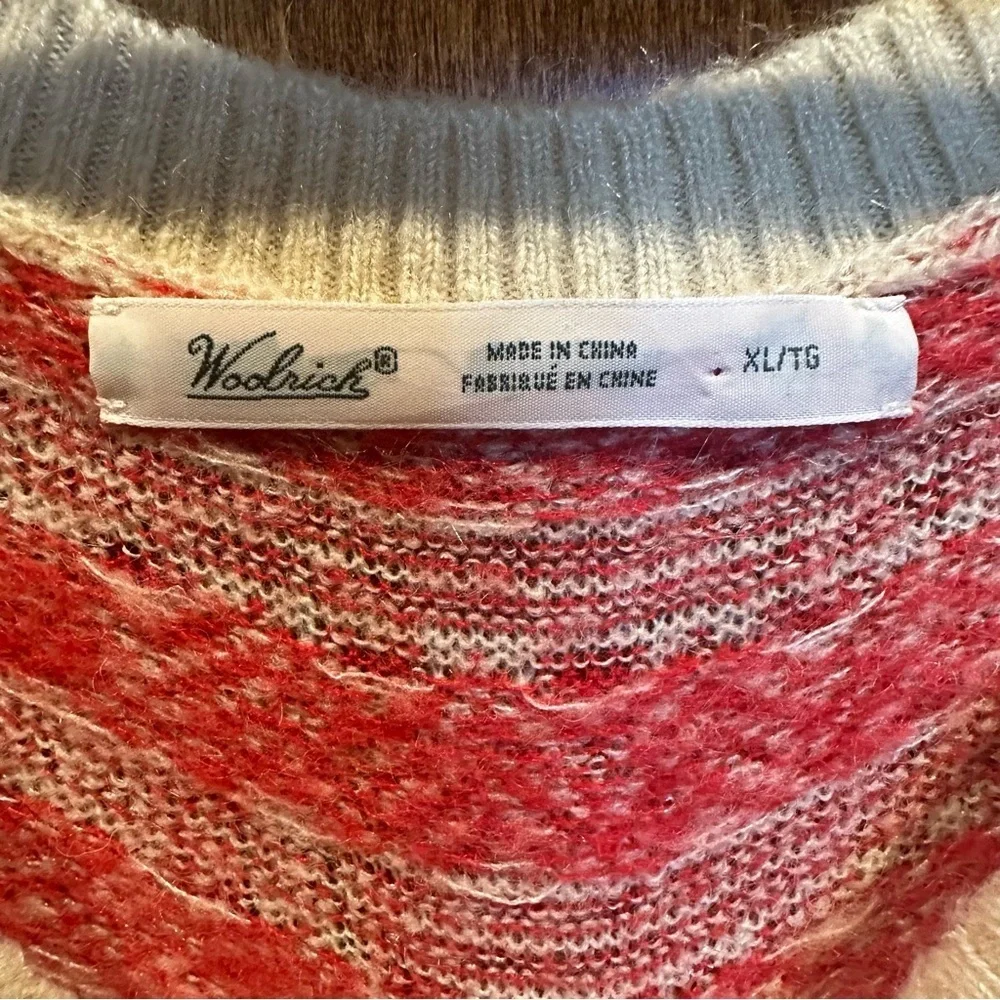 Woolrich Red and Cream Patterned Sweater